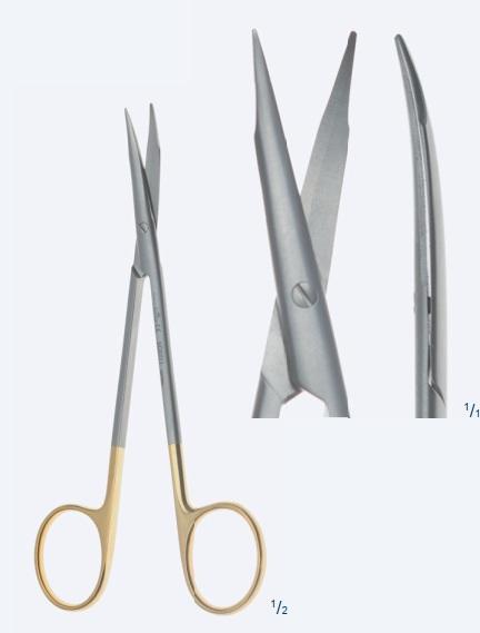 Ножиці, хірургічні, "Jameson-Werber", "Power TC", делікатні, вигнуті, гострокінцеві, загальна довжина 130 мм Бренд - Asanus Medizintechnik Gmb, Німеччина